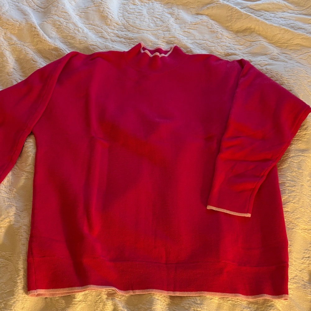 Mint Women's Vibrant Pink Turtleneck Sweater